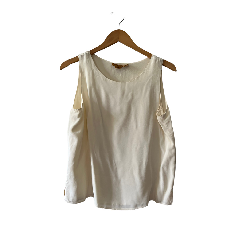 Classiques Entier Cream Sleeveless Cold-Shoulder Blouse